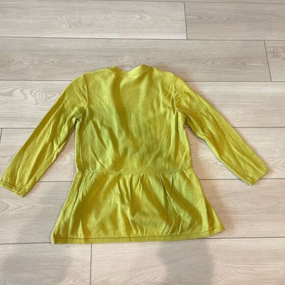 Jjill Womens Blazer Cardigan S Green SIlk Blend Front Vneck Bohemian Y2k CLassic - Picture 7 of 9